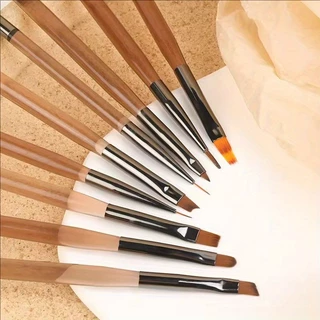 ยูวี เจลแปรงซับ9ชิ้น ทําเอง จิตรกรรมปากกาเล็บอะคริลิวาดแปรงสําหรับเล็บออกแบบเล็บเคล็ดลับแสดงจิตรกรรมเครื่องมือ