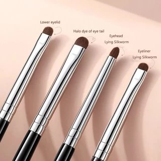 แปรงตารอยเปื้อน 4 ชิ้นที่เป็นมิตรกับผิวเริ่มต้น - ขนแปรงนุ่มละเอียด, ชุดผสมอายไลเนอร์อายแชโดว์