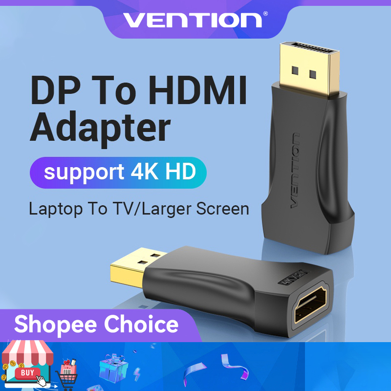 Vention DP Male To HDMI Female Adapter ชุบทอง DisplayPort เป็น HDMI 1080P