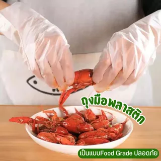 ถุงมือพลาสติก | ถุงมือทำอาหาร เหนียว ทนทาน 100 ชิ้น/กล่อง มีหลายไซส์
