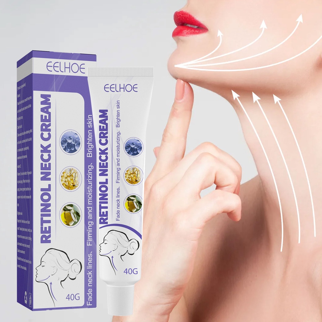 ครีมกระชับคอครีมต่อต้านริ้วรอย Saggy Neck TIghtener & Double Chin Reducer Cream, Collagen และ Retinol Tightening Cream ส่วนประกอบธรรมชาติ
