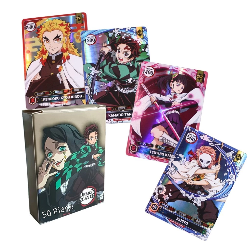 กล่องละ 50 ชิ้น เกมการ์ด Demon Slayer TCG ทานจiro เนซึโกะ อาการุสะ เซ็นอิทสึ การ์ดต่อสู้สุดมันส์ ของเล่นเพื่อการสะสมสําหรับเด็ก