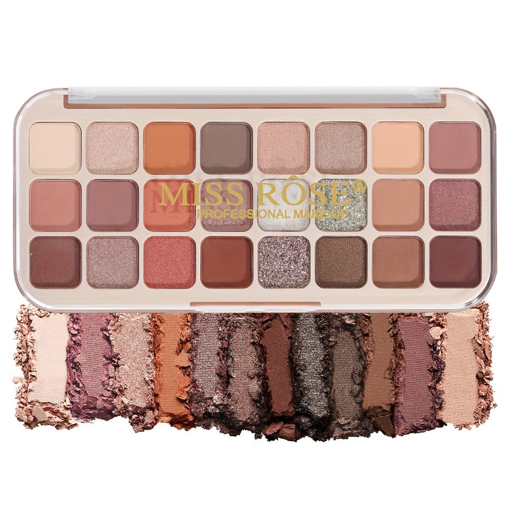 พาเลทอายแชโดว์ เนื้อแมตต์ สีน้ําตาลดํา ขนาดใหญ่ 24 สี สไตล์ยุโรป และอเมริกา