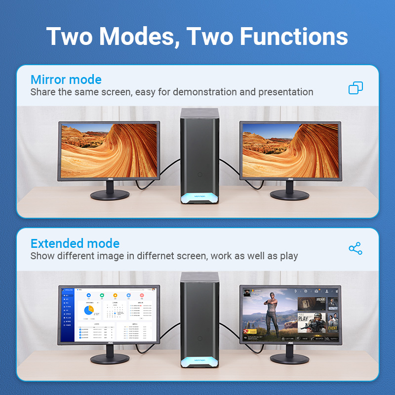 Vention อะแดปเตอร์ DP เป็น HDMI 4K Gold Plated DP Male to HDMI Female Video Audio Converter พอร์ตชาร์จชุบทองสําหรับพีซีแล็ปท็อปโปรเจคเตอร์ Display Port to HDMI Adapter - รูปที่ 4