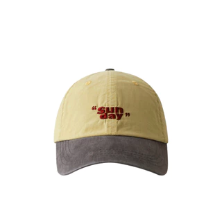หมวกแก๊ปเบสบอล ปักคำว่า "Sunday" มี 4 สี ใส่สบาย สไตล์เกาหลี