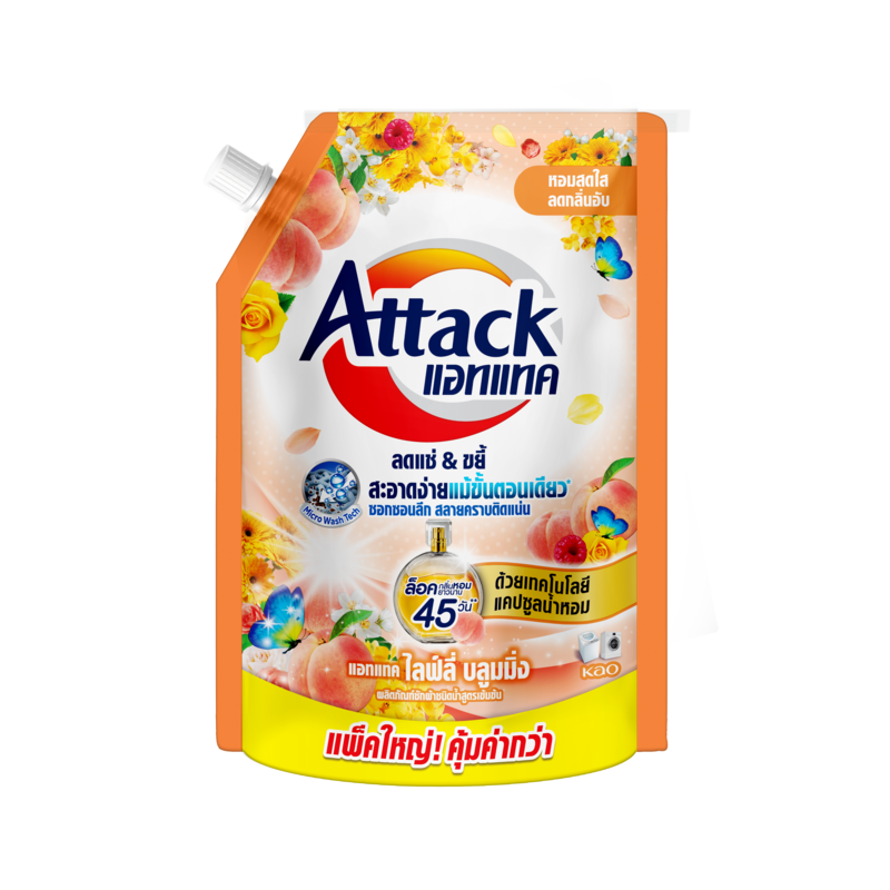 Attack Lively Blooming Concentrated Liquid (Peach) 1300ml แอทแทค ไลฟ์ลี่ บลูมมิ่ง สูตรเข้มข้น ชนิดน้ำ (สีพีช) 1300มล.
