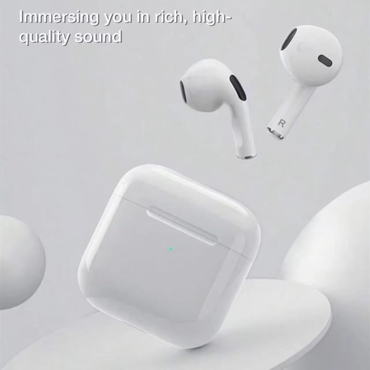Mini Pro4 TWS หูฟังบลูทูธขนาดกะทัดรัดแบบพกพา Touch Control สเตอริโอเสียงรบกวน Cancelling หูฟังบลูทูธกีฬาหูฟัง