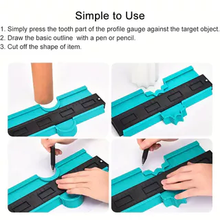 One Set Contour Gauge Profile Tool, Plastic Shape Duplicator สําหรับวัดรูปร่างผิดปกติในช่างไม้งานไม้และโครงการตั้งพื้น