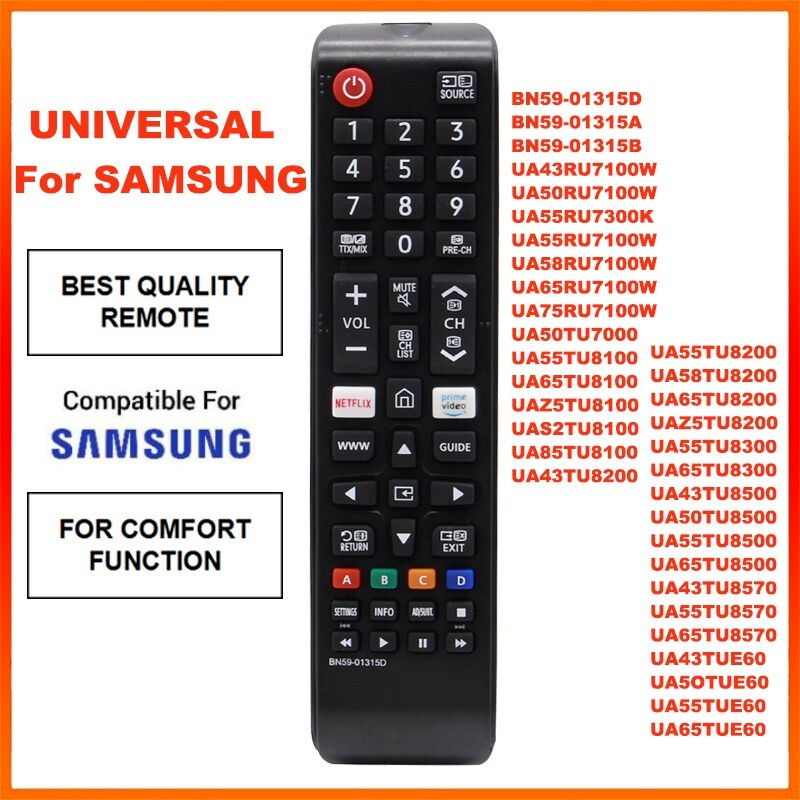 SAMSUNG รีโมทคอนโทรลสมาร์ททีวี BN59-01315D สําหรับ SAMSUNG LED TV รีโมทคอนโทรล BN5901315D UA50RU7100WXXY UA75RU7100WXXY UA65RU7300 UA43RU7100W UA50RU7100W UA55RU7100W UA58RU7100W