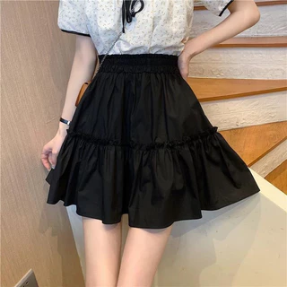 กระโปรงสั้น สไตล์เกาหลี มินิมอล เอวยางยืด ใส่สบาย กระโปรงสาวอวบ 2XL-4XL มีซับใน แมทช์ง่าย