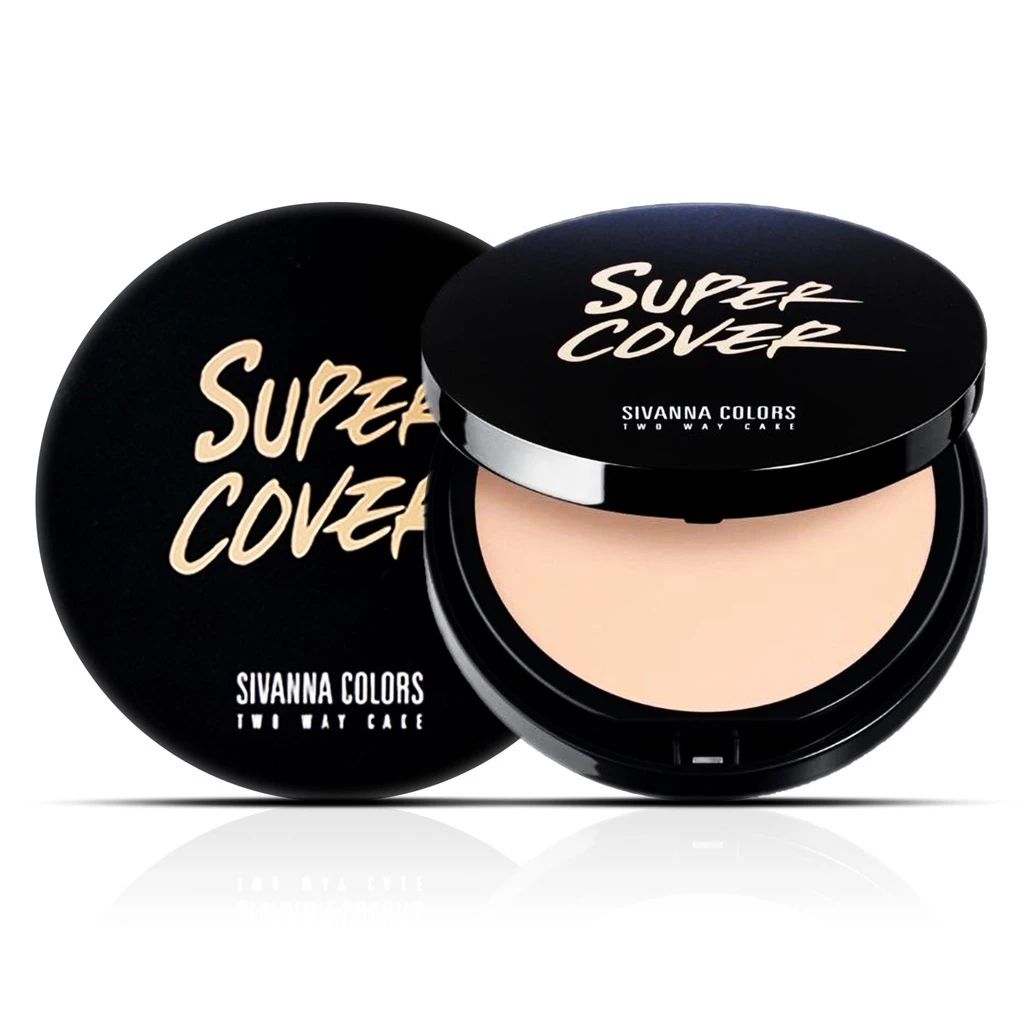 Sivanna Colors Super Cover Highest Wear Pact Two Way Cake HF201 แป้งเค้กทูเวย์ผสมรองพื้น 10g
