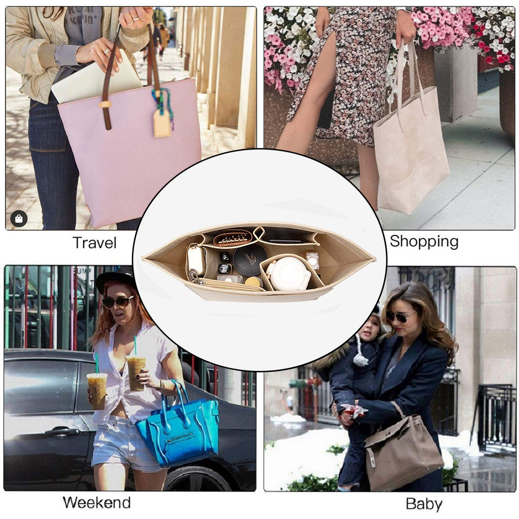 Make Up Organizer Felt Insert Bag เหมาะสําหรับ Longchamp Le Pliage กระเป๋าถือ Liner Bag Felt Cloth