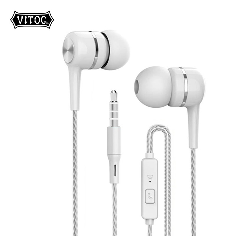 Vitog s12 ใหม่ ชุดหูฟังอินเอียร์ แบบมีสาย 3.5 มม. พร้อมไมโครโฟน คุณภาพสูง สําหรับสมาร์ทโฟน