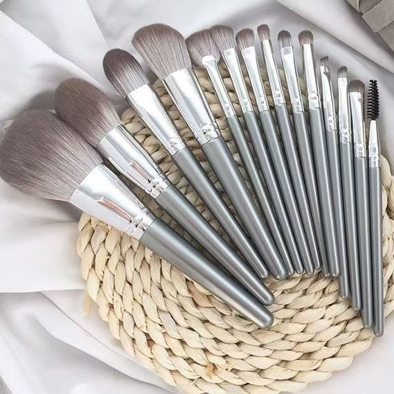 ชุดแปรงแต่งหน้า –แปรงปัดแก้มอายแชโดว์แป้งฝุ่น 14 ชิ้นสําหรับผู้เริ่มต้นขนาดเดินทาง