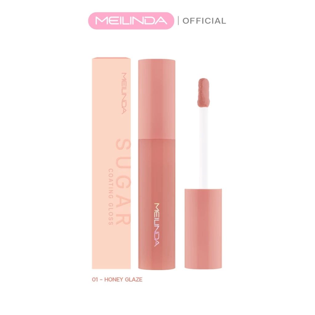 Meilinda Sugar Coating Gloss 4 ml ชูก้า โค้ทติ้ง กลอส กลอสฉ่ำแต่ไม่เหนียว รุ่น 01 Honey Glaze