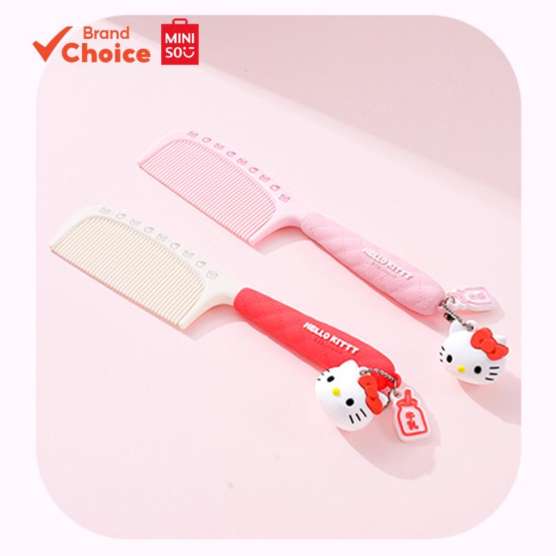 MINISO  Sanrio Characters Series - หวีซี่ถี่แบบพกพา Hello Kitty ขนาด 4.5 ซม. x 1.7 ซม. x 21.5 ซม.