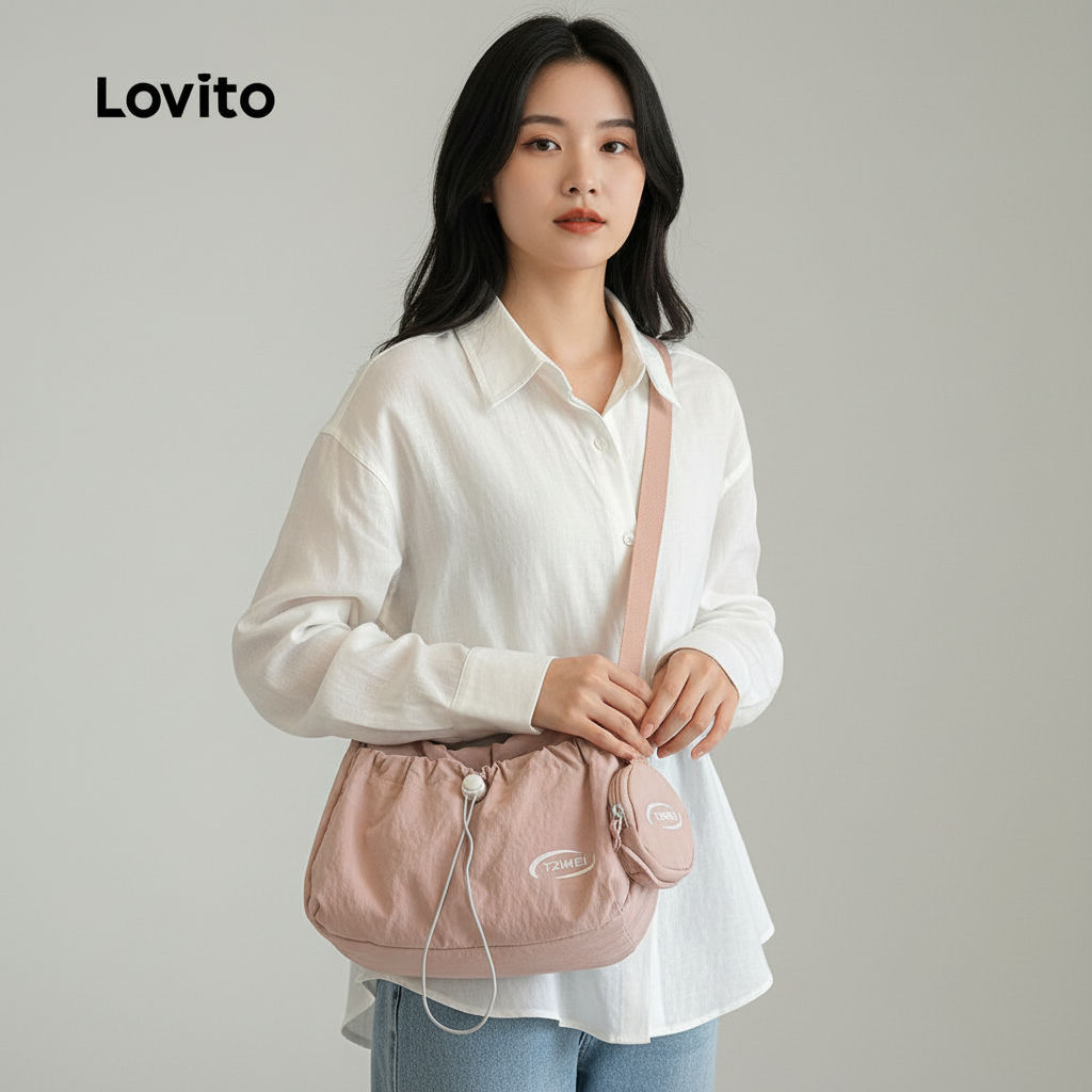 Lovito กระเป๋าถือผู้หญิง ทรงโท้ต มีหลายช่อง ใช้งานสบาย LFA104020