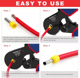 One PC หกเหลี่ยม Ferrule Crimping Tool HSC8 16-6 สําหรับ 28-5 AWG / 0.5-16mm2 สายแขนปลาย