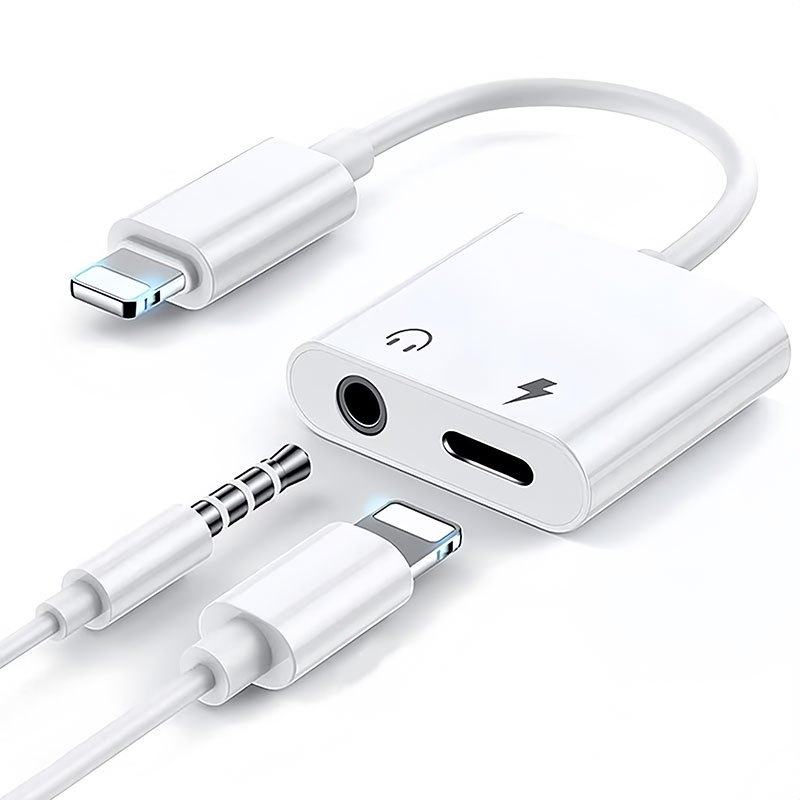 Type-C to 3.5mm Audio Adapter IP-3.5mm+IP สายแปลงหูฟังพร้อมพอร์ตชาร์จ รองรับฟังเพลงและชาร์จพร้อมกัน