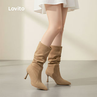 Lovito รองเท้าบูทผู้หญิง ดีไซน์มาลลาร์ด หรูหรา รุ่น LFA10315…