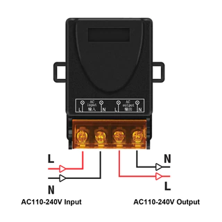 โมดูลรีเลย์ไร้สาย 1 ช่อง AC 110V/220V RF 433MHz 2026