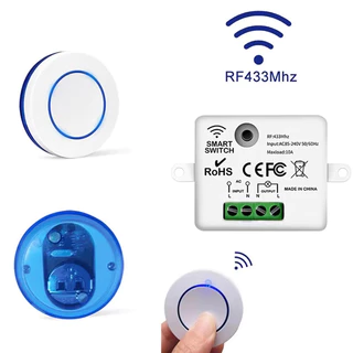 สวิตช์ไฟไร้สาย รีโมทควบคุม สําหรับโคมไฟ LED แผงผนังขนาดเล็ก RF 433MHz ควบคุมรีเลย์ AC 85-240V