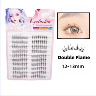 DIY Lash Eyelash รูปแบบการ์ตูนขนตาปลอมม้วนรูปตัว D เดี่ยวแบบใช้ซ้ําได้