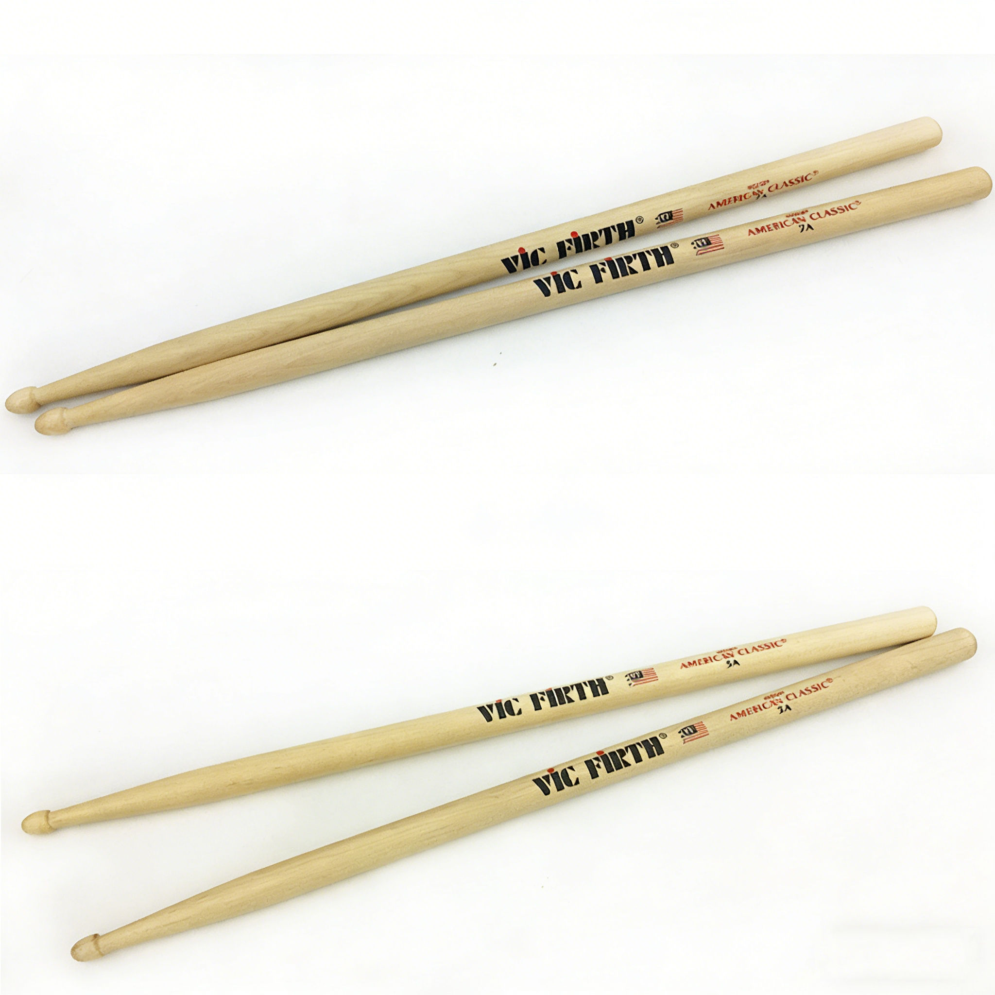 Vic Firth American Classic Hickory Drumsticks, 5A/7A/5AN/7AN พร้อมปลายไนลอน, Vic Firth แท้, ขายร้อน