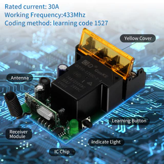 AC220V433MHZ/30A1 รีโมทคอนโทรลไร้สายสวิตช์ AC รีเลย์ตัวรับสัญญาณพร้อมเครื่องส่งสัญญาณ