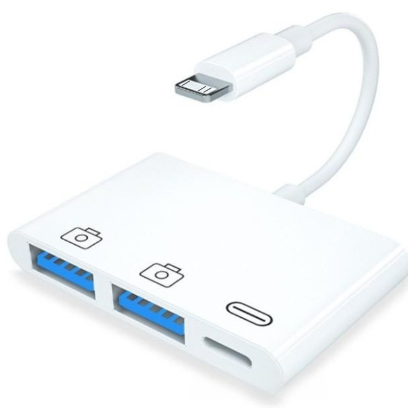 อะแดปเตอร์ข้อมูล USB 3.0 OTG แบบ 3-in-1 สําหรับคีย์บอร์ดและเมาส์ของ iPhone 14 13 12 Pro Max และ iPad