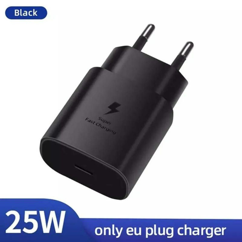 PD 25W Fast Charger ประเภท C อะแดปเตอร์ EU ปลั๊กสําหรับ Samsung Galaxy S25 S23 Ultra
