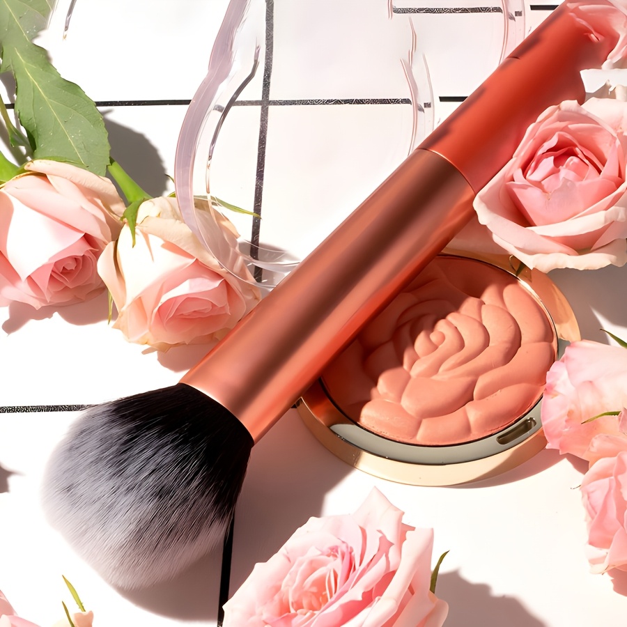 แปรงแต่งหน้าอเนกประสงค์ Rose Golden สําหรับรองพื้นแป้งบลัชออนขนแปรงนุ่มแบบพกพาพกพาง่ายเริ่มต้น