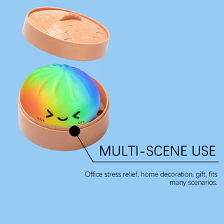 ของเล่น Baozi Squishy สีรุ้งขั้นสูง - ตัวช่วยคลายเครียดสุดน่ารักและสมจริงสําหรับเล่นสนุก 1 ชิ้น