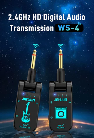 ระบบกีตาร์ไร้สาย WS-4 8 ช่อง ย่านความถี่ 2.4GHz เครื่องส่งและเครื่องรับแบบชาร์จใหม่ได้ สําหรับเบส ขายดีมาก