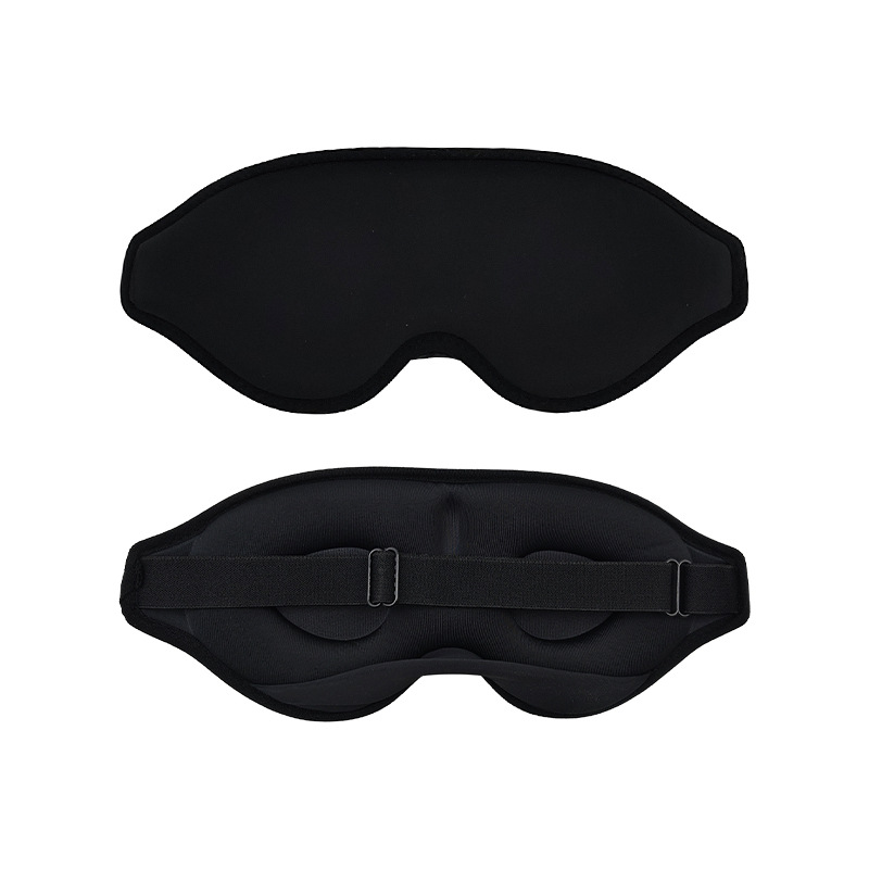 L 3D Contoured Sleep Eye Cover Mask สีดําระบายอากาศสําหรับรวมการปิดกั้นแสง