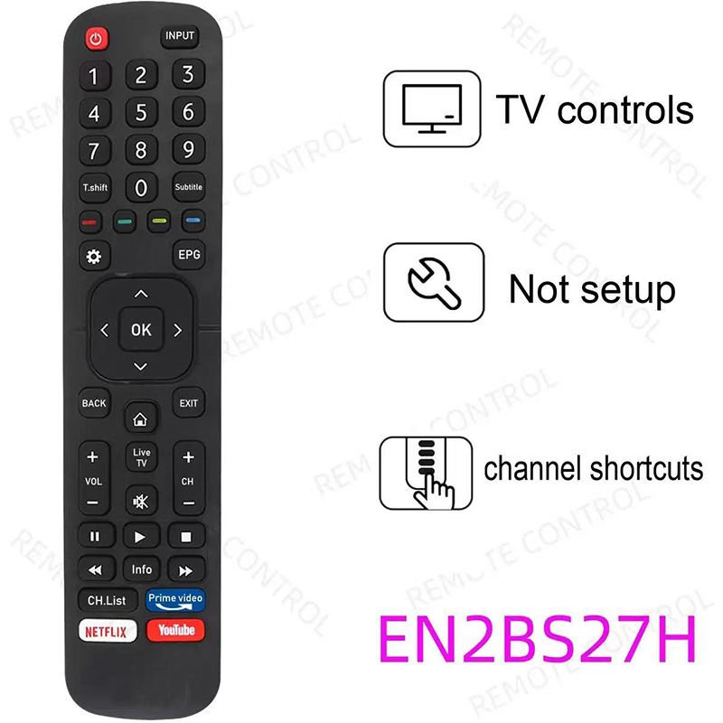 N2BS27H สําหรับ Hisense 2026 Android TV Remote Google Play Netflix