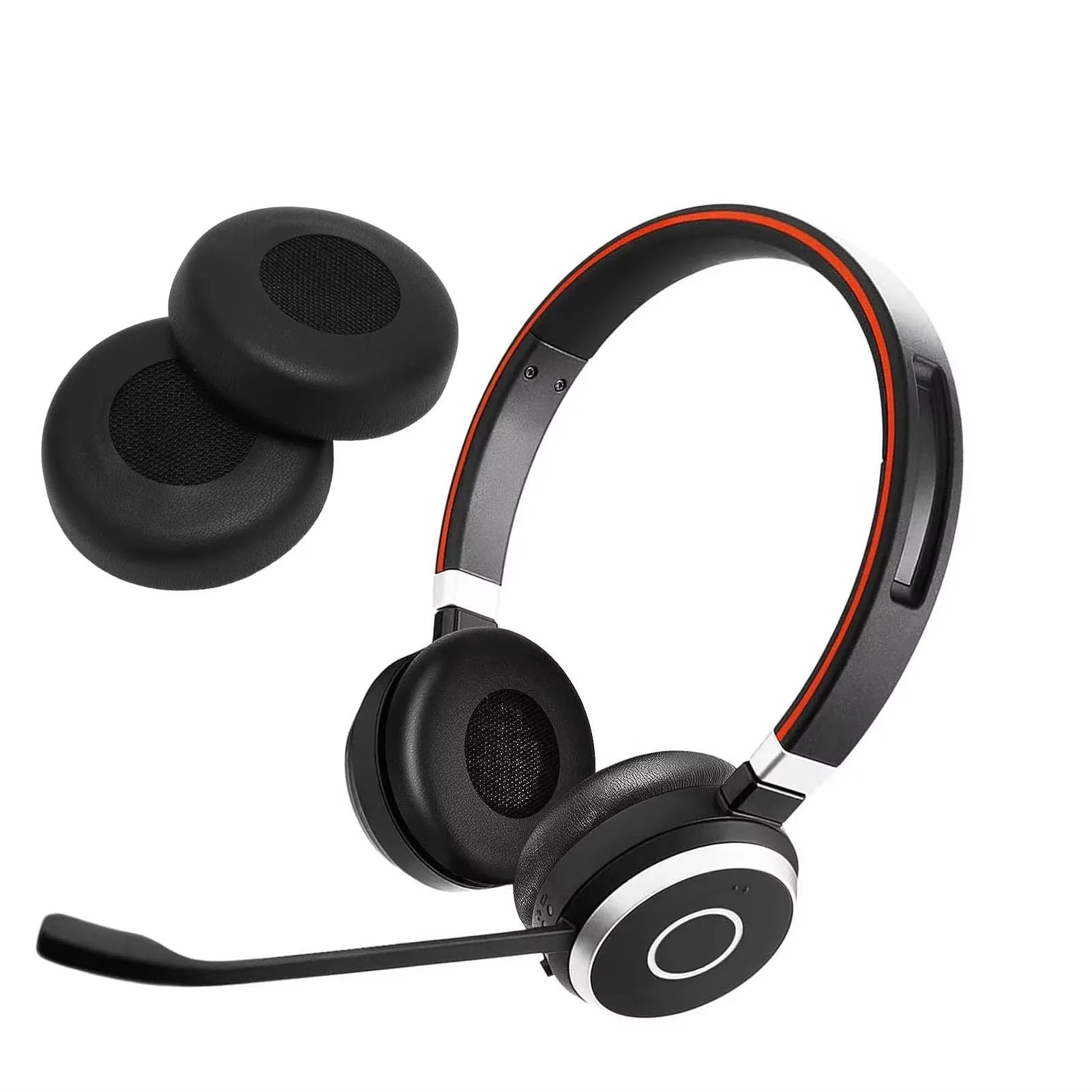 Jabra Evolve 65 40 30 20 เปลี่ยนแผ่นรองหูฟังโฟมนุ่มแผ่นรองหูฟังสีดํา 2 ชิ้น