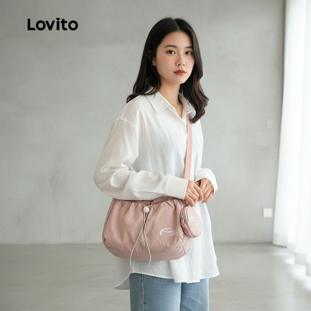 Lovito กระเป๋าถือผู้หญิง ทรงโท้ต มีหลายช่อง ใช้งานสบาย LFA104020