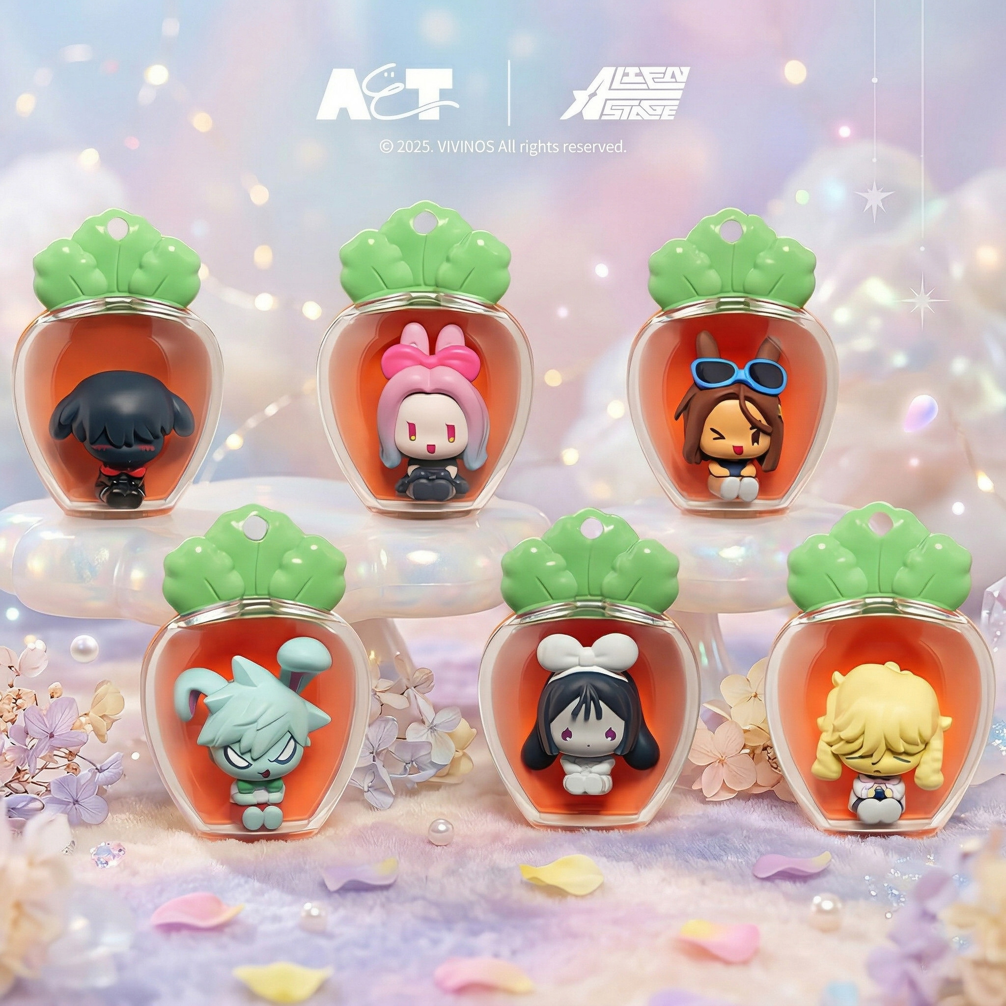 พวงกุญแจฟิกเกอร์มินิซีรีส์ Alien Stage ดีไซน์กระต่ายหัวแครอท BLIND BOX สุดน่ารัก ของสะสมแฟนเกิร์ลอนิ