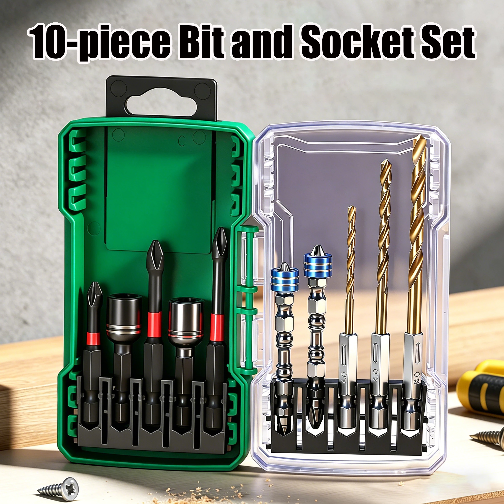 หลายชุด 10 ชิ้น Hex Handle เจาะซ็อกเก็ต Combo อุปกรณ์เครื่องมือไฟฟ้าแบบพกพา