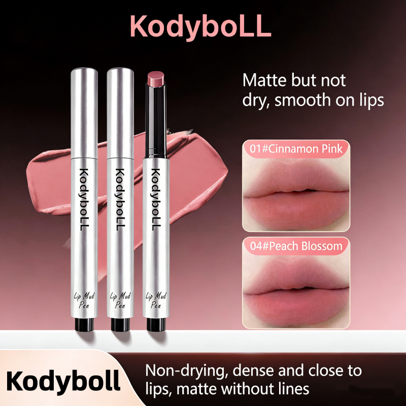 KodyboLL ลิปสติกเนื้อแมตต์กํามะหยี่ เนื้อนุ่มละเอียด ไม่ทําให้ริมฝีปากแห้ง ติดทนนาน สีสันธรรมชาติ ใช้งานง่าย เหมาะสําหรับเด็กผู้หญิง