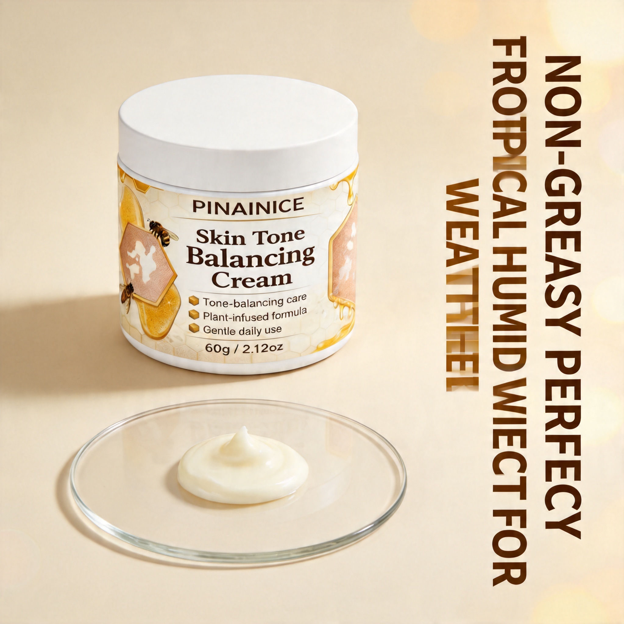 PINAINICE Skin Tone Balancing Cream 60g Plant-Infused สําหรับ Even Tone Daily Gentle Care