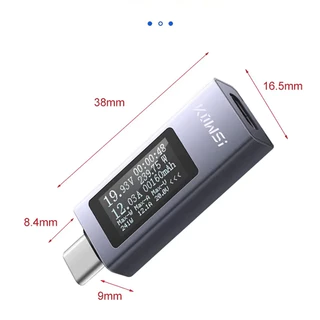 หนึ่งชุด KWS-2301 All In One USB-C Fast Charge Analyzer,จอแสดงผลดิจิตอลสําหรับแรงดันไฟฟ้าปัจจุบันและความจุ 4-30V 0-12A พร้อม CNC เปลือกโลหะ