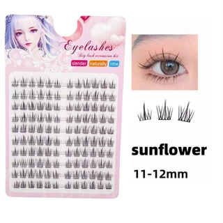 DIY Lash Eyelash รูปแบบการ์ตูนขนตาปลอมม้วนรูปตัว D เดี่ยวแบบใช้ซ้ําได้