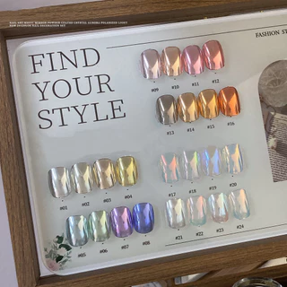 ผงกระจกวิเศษแต่งหน้า 24 สี สว่างพิเศษ สําหรับตกแต่งเล็บ DIY และอุปกรณ์เสริมเล็บ สําหรับคริสต์มาส (ไม่มีกล่องเก็บหรือบอร์ดแสดงสีการ์ด)
