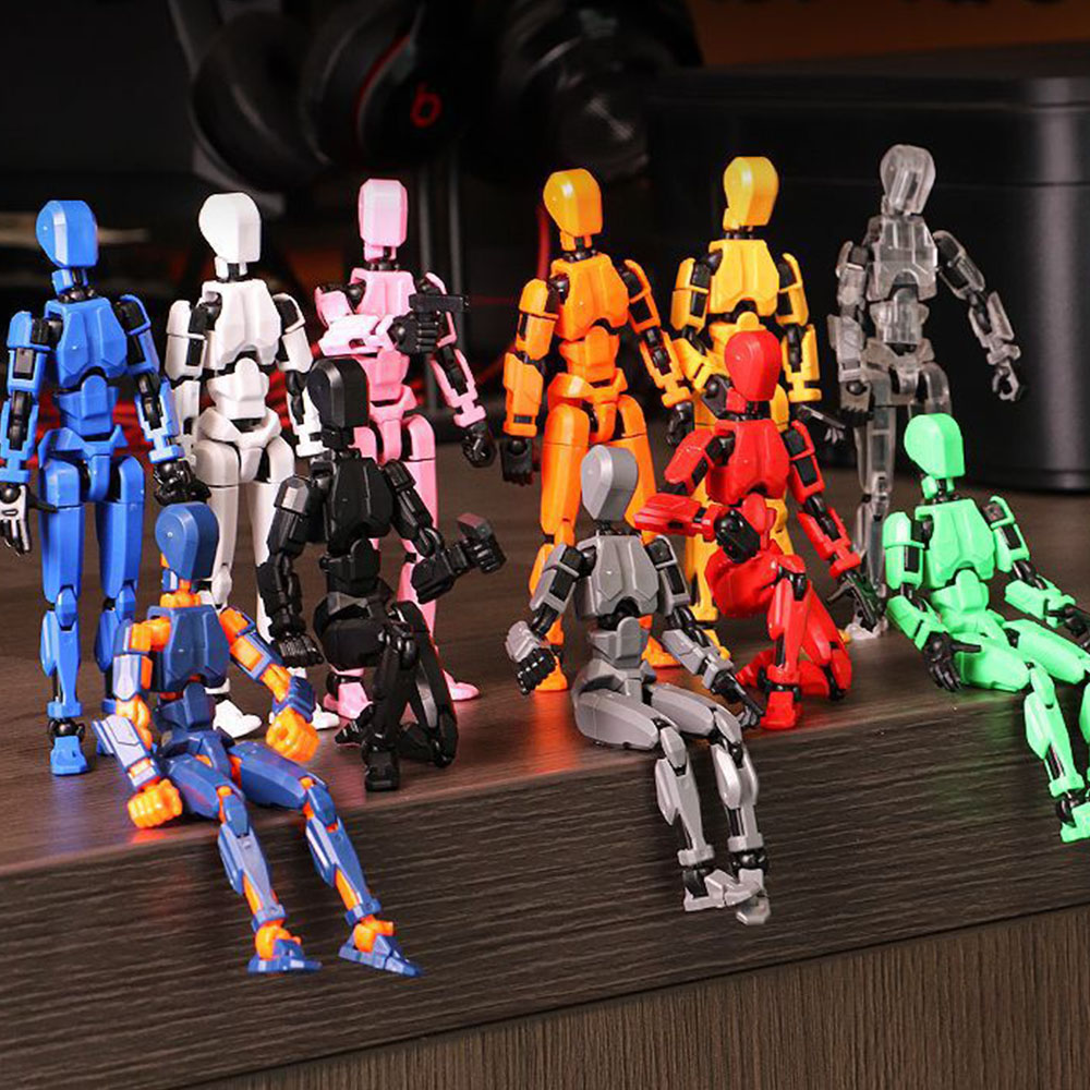 6 ชิ้น/เซ็ต Dummy 13 Action Figures Multi-Jointed Movable หุ่นยนต์ของเล่น 3D พิมพ์ Mannequin DIY Assembly สําหรับเด็กผู้ใหญ่ T13 Posable รูป 14 ซม.สีสุ่มของขวัญ