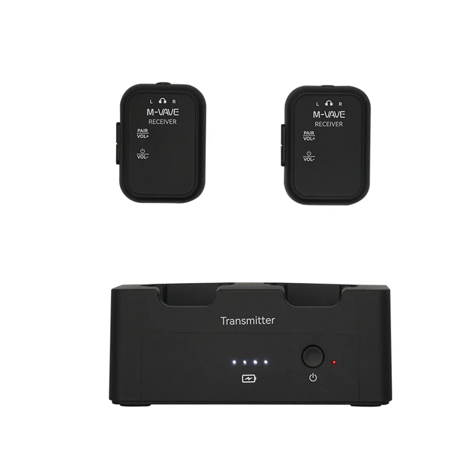 M-VAVE WP-12 อุปกรณ์ตรวจสอบหูฟังไร้สาย ระบบส่งเสียงตรวจสอบหูฟังแบบไร้สายแบบหนึ่งต่อสอง ชิ้นส่วนกีต้า