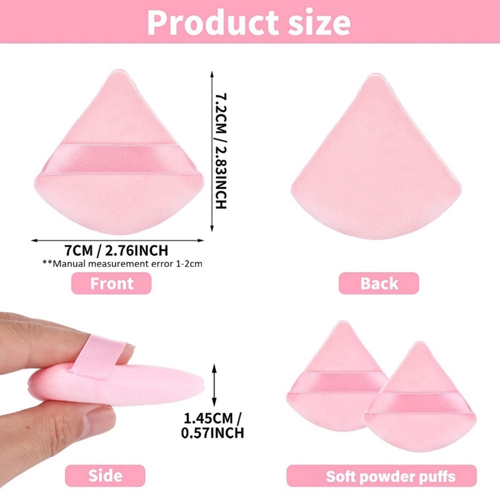 แป้งพัฟ Velour Triangle 3 แพ็ค: นุ่ม ซักได้ และนํากลับมาใช้ใหม่ได้สําหรับการใช้งานรองพื้นแบบเปียก/แห้ง - รูปที่ 2