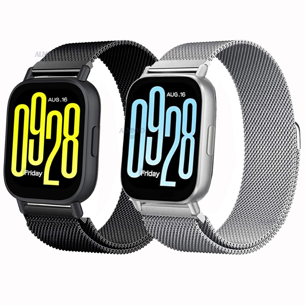 Milanese Loop Band สําหรับ Redmi Watch 4/5 & Mi Band 8/9 Pro, สายคล้องคอโลหะสําหรับสมาร์ทวอทช์
