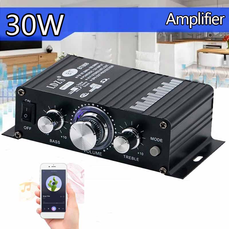 BT888 400W เครื่องขยายเสียงบลูทูธ 200Wx2 ระบบเครื่องเสียงภายในบ้านขนาดเล็ก เครื่องเสียงรถยนต์ Pro